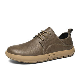 Chaussures Décontractées Tendance Homme, Respirantes, Cuir Véritable Fait Main, à Lacets, Semelle Caoutchouc, Style Marche