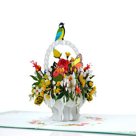 Großhandel Blumenkorb 3D Pop-Up Grußkarten Herstellung in Vietnam