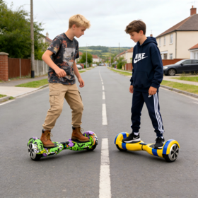 6.5" Graffiti Hoverboard, Self Balancing Scooter with Bluetooth Speaker & LED Lights, Cool Electric Hover Board for Street Play
