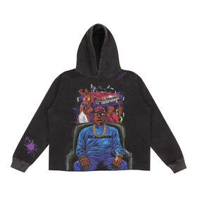 Coton coton surdimensionné lavage à l'acide déchiré ourlet brut Hoodies No String Street ourlet brut Boxy Fit Hoodies unisexe Cut Edge Hoodie