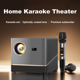 A15 Karaoke KTV Quarto Projetor HD WIFI Bluetooth Auto Foco Microfone Projetor HDMI/USB/AV/Smartphone/TV Box Cinema em Casa.