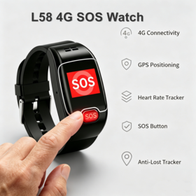 Smartwatch SOS untuk Pemantauan Kesehatan dengan Pelacakan Lokasi GPS Luar Ruang untuk Lansia dengan Geo-fence, Alarm SOS, dan Cradle Pengisian Daya