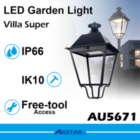 Aluminium LED Pollerleuchte IP66 50000H Kaltweiß Traditioneller Stil Gartenleuchte für Villa Wohn Außenbereich