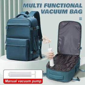 Mochila de Viaje de Negocios Comprimida, Nailon Impermeable Multifuncional, Bolsa para Portátil con Diseño de Bolsa Hermética de Compresión al Vacío