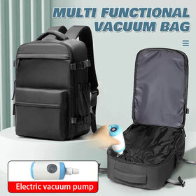Mochila de Negocios con Bomba de Vacío y Compresión, Gran Capacidad, para Portátil, Impermeable, Forro de Poliéster Oxford, Multifuncional