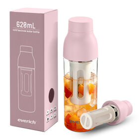 EVERICH 620ml Tritan Cold Brew Bouteille avec séparateur de thé 100% étanche pour une utilisation quotidienne