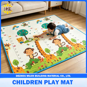 Tapete de Juego para Bebé EPE Suave Antideslizante con Diseño Moderno de Dibujos Animados de Animales