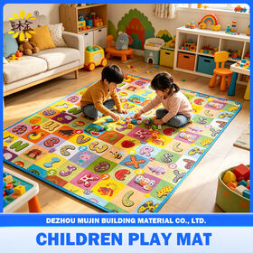 Tapis de Jeu Bébé Dessin Animé Animal Coloré - Tapis de Ramper EPE Doux Non Toxique pour Salle de Jeu Enfant