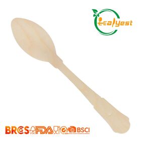 Cuchara de Madera Desechable Reforzada FSC de 205 mm, Aprobada por la FDA, Segura para Alimentos, Proveedor de Vajilla con Logotipo Personalizado