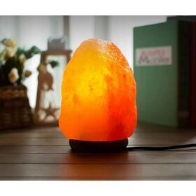Lâmpada de Sal do Himalaia CK229 Esculpida à Mão, Rocha de Cristal Natural com Base LED Suave para Ambiente de Quarto e Decoração de Casa