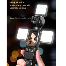 Lampu Isi Ulang Magnetik Tipe-C OEM Ring Team untuk DJI Osmo Action 5 Pro/4/3, Lampu Vlog 3 Tingkat Kecerahan yang Dapat Disesuaikan