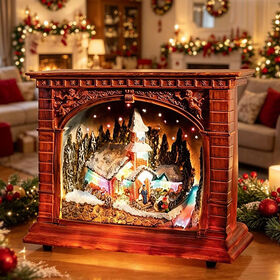 Christmas lights fireplaces music boxes landscape crafts resin home small statues gifts home decorations resin handicrafts