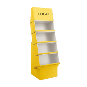 Expositor PDQ de PVC Personalizado de Fábrica para Supermercado, Plegable y con Acabado Barnizado, Desmontable
