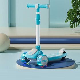 Hochwertiger Großhandel Drei-Rad Kinder Faltbarer Elektroroller, Höhenverstellbar mit Blinkrädern