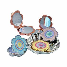 Miroir Compact Floral | Miroir de Maquillage Double Face Personnalisé pour Marques