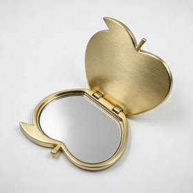 Apfel Kompaktspiegel | Kundenspezifisches Metall-Schönheitswerkzeug & Geschenk