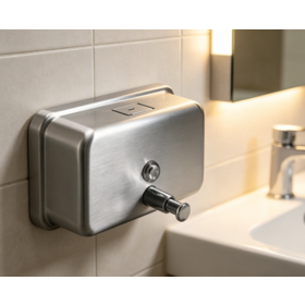 Distributeur de Savon Liquide Commercial Mural d'Usine de Guangdong pour Salles de Bain Publiques Européennes, Hôtels, Hôpitaux OEM