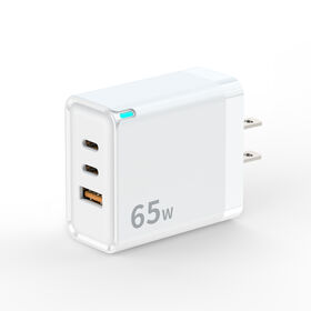 65W GaN charger for mobile phones, suitable for fast charging, also compatible with tablets, multi-port