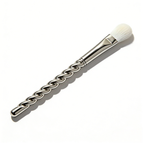 Individueller Make-up-Pinsel mit verdrehtem Metallgriff | Premium synthetisches Beauty-Tool