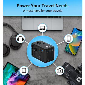 4-Port Schnelllade-Reiseadapter Universal 140W Mini GaN Reise-Ladegerät All-in-One für Laptops und Mobiltelefone