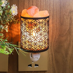 Himalayan Salt Lamp with Metal Cage Iron Basket Crystal Perfume Natural Colorful Design ETL Certified Spring Home Decor Office Use