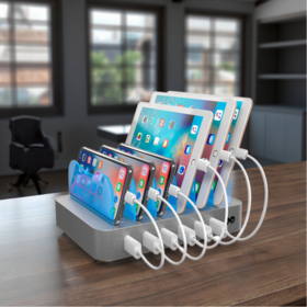 En gros personnalisé universel de bureau maison portable dc électrique 6 port public multiple usb téléphone station de charge pour restaurant