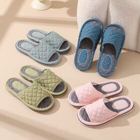 Zapatillas de Interior Coreanas de Algodón Grueso, Suave y Silencioso para Hombre y Mujer