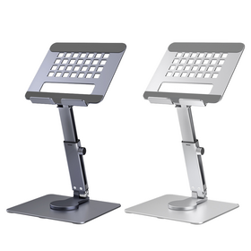 Grosir OEM Aluminium Alloy Adjustable Tablet PC Stand 360 Folding Portable MacBook Notebook Bracket Lifting Cooling Holder