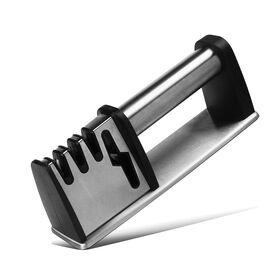 Hochwertiger 4-in-1 Manueller Messerschärfer und Scherenschärfer - Edelstahl, Wolframstahl + Diamant + Keramikstab