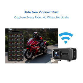 2K Motorrad Dashcam, 140° Weitwinkel, IP67 wasserdicht, Loop- & Notfallaufnahme, 3 Halterungen für verschiedene Szenarien