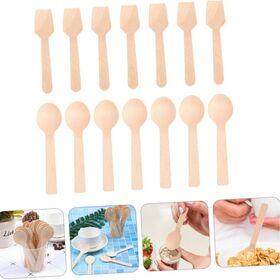 Biodegradable Birch Wood Mini Cutlery Set 4 Inch Eco Friendly Spoons and Forks 100 Count