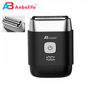Anbolife Mini Dreiklingen Elektrorasierer für Herren, IPX6 Wasserdicht, USB-Aufladbar, Waschbar, für den Heimgebrauch