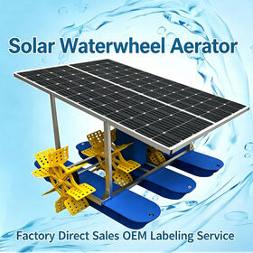 Harga Pabrik Aerator Kolam Tenaga Surya Tipe Roda Air dengan Penyimpanan Energi, Aerator Akuakultur Daya Tinggi, Operasi Malam Hari, Kontrol Jarak Jauh