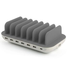 Estación de carga USB múltiple para el hogar y la oficina, 8 puertos, CC, para restaurantes, pública, portátil, para tablets y teléfonos móviles, smartphones