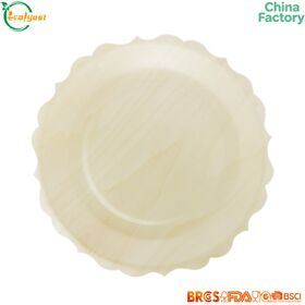 FSC Jetable En Bois Plaque Fleur Bord De Qualité Alimentaire Chine Usine