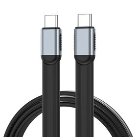 Cable Plano Delgado FPC USB C 80Gbps USB5.0 de Precio de Fábrica, 240W 16K 8K 60Hz 5K Compatible con USB4.0 Thunderbolt3/4/5 de 40Gbps en 0.5m