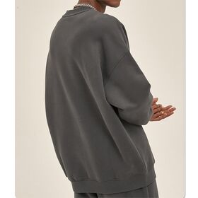 Sweater Kru Bekerja Leher Bulat Longgar Kasual Pullover Lembut Bernapas Pakaian Sehari-hari