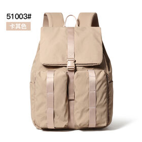 Wholesale Custom High Quality Double Outer Pocket Solid Color Waterproof Nylon Fabric Small Backpack for Men and Women