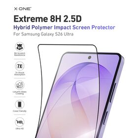 X-ONE 2.5D Full Cover Displayschutzfolie für SAM Galaxy S26Ultra, S26+, S26 - 7X Aufprallschutz, Anti-Schock, 8H Härte, Klar HD