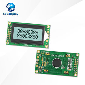 شاشة LCD أحادية اللون بمنفذ متوازي واسع النطاق لدرجة الحرارة JXD0802A FSTN أبيض موجب وحدة عرض LCM بنمط نقطي 8x2 صناعية