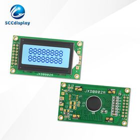 Tampilan LCD monokrom port paralel suhu lebar JXD0802A STN Abu-abu Positif Modul tampilan LCM matriks titik 8x2 industri