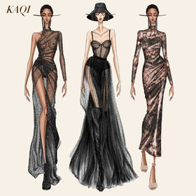 Sexy Solid Natural Waist Maxi Woven Mesh Spaghetti Strap Party Dress for Women