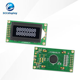 شاشة LCD أحادية اللون بمنفذ متوازي واسع النطاق لدرجة الحرارة JXD0802A VA أبيض سلبي صناعي 8x2 وحدة عرض LCM بنمط نقطي