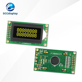 شاشة LCD أحادية اللون بمنفذ متوازي واسع النطاق لدرجة الحرارة JXD0802A VA أصفر سلبي وحدة عرض LCM مصفوفة نقطية صناعية 8x2