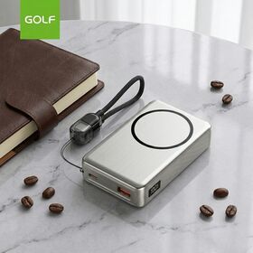 10000mAh Mini Wireless Power Bank Magnetic OEM LCD Digital Display Polymer Battery Charger OEM Built In Cable Factory Wholesale