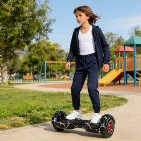 Stylish Black LED Kids Hoverboard, 6.5 Inch Self-Balancing Electric Scooter foAges 6-12, Durable Wheels Safe for Outdoor Play