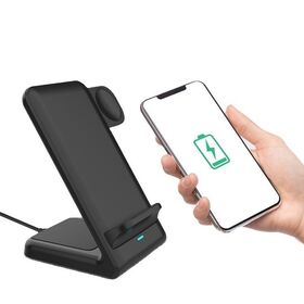 En gros personnalisé sans fil de charge stand bureau montre écouteurs téléphone portable portable 15w rapide intelligent 3 en 1 chargeur sans fil