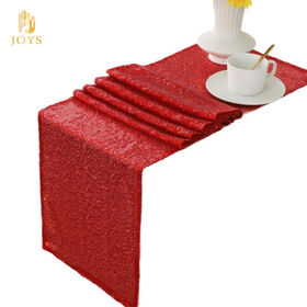 مفرش طاولة كلاسيكي فاخر منقط ومطرز من البوليستر قابل للغسل ، مفرش طاولة للفنادق