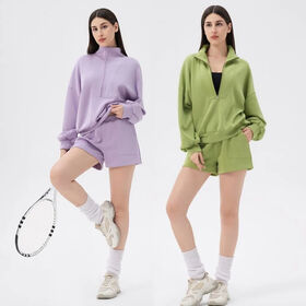 Pullover Atletik Ritsleting Premium Lengan Panjang Baru untuk Wanita, Pakaian Aktif Serbaguna dengan Logo Merek Kustom, Atasan Ritsleting Setengah