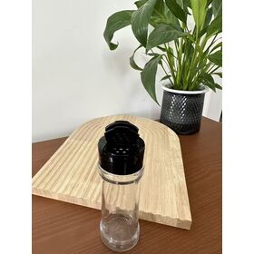 100ml Dual Flapper Glass Spice Jar, Salt and Pepper Shaker with Adjustable Pour and Sprinkle Lid